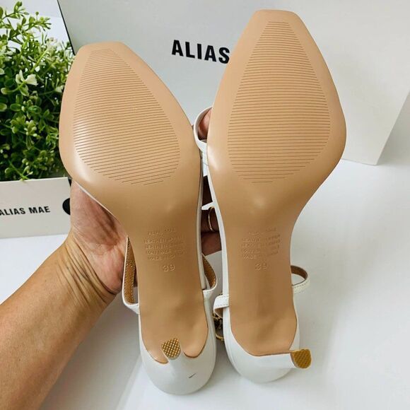 Alias Mae Isha Chain Dress Sandal Size 39EU / 8US Ivory Ankle Strap - Picture 9 of 12